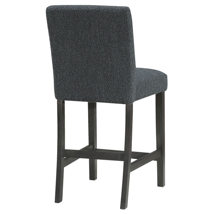 Alba Boucle Upholstered Counter Chair Black (Set of 2) - Walo Furniture