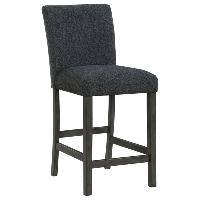 Alba Boucle Upholstered Counter Chair Black (Set of 2) - Walo Furniture