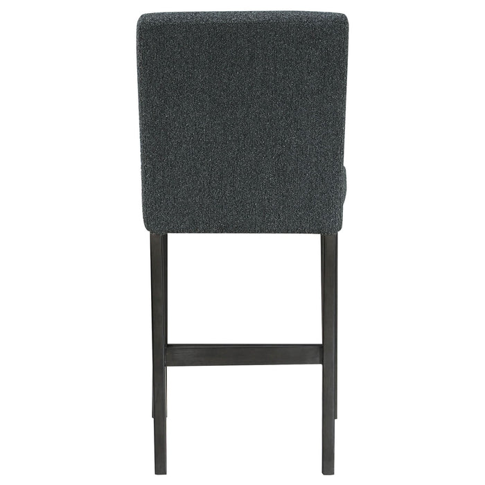 Alba Boucle Upholstered Counter Chair Black (Set of 2) - Walo Furniture