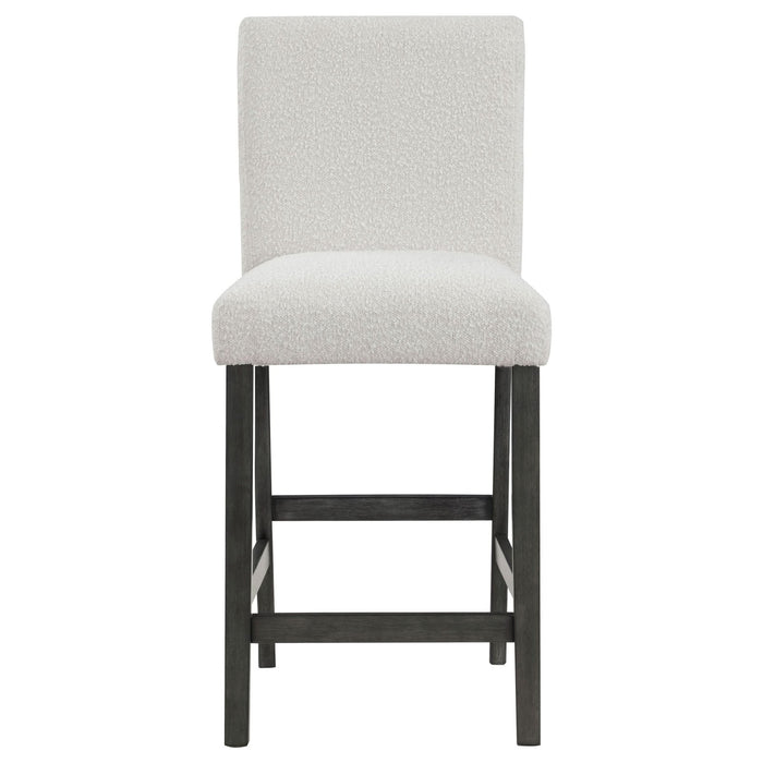 Alba Boucle Upholstered Counter Chair White (Set of 2) - Walo Furniture