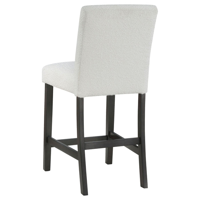 Alba Boucle Upholstered Counter Chair White (Set of 2) - Walo Furniture