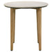 Aldis Round Marble Top Side End Table White and Natural - Walo Furniture