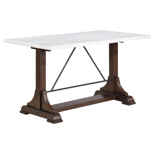 Aldrich 66 - inch Marble Top Counter Height Dining Table White - Walo Furniture