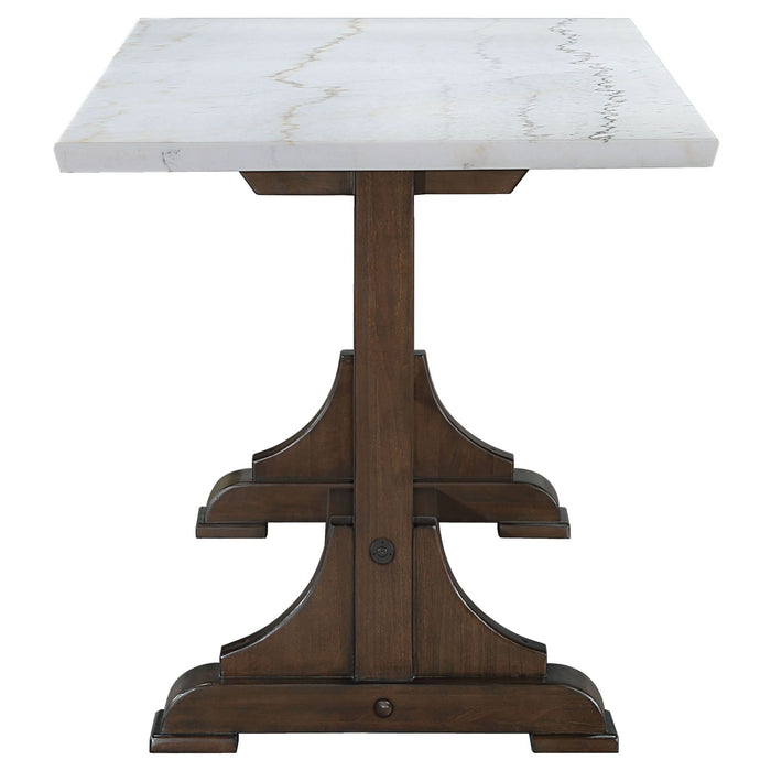 Aldrich 66 - inch Marble Top Counter Height Dining Table White - Walo Furniture