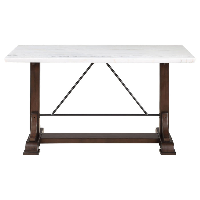 Aldrich 66 - inch Marble Top Counter Height Dining Table White - Walo Furniture