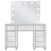 Allora 9 - drawer Vanity Set with Lighting Metallic Silver - Walo Furniture