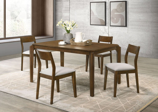 Almonte 5 - piece 59 - inch Rectangular Dining Set Dark Brown - Walo Furniture