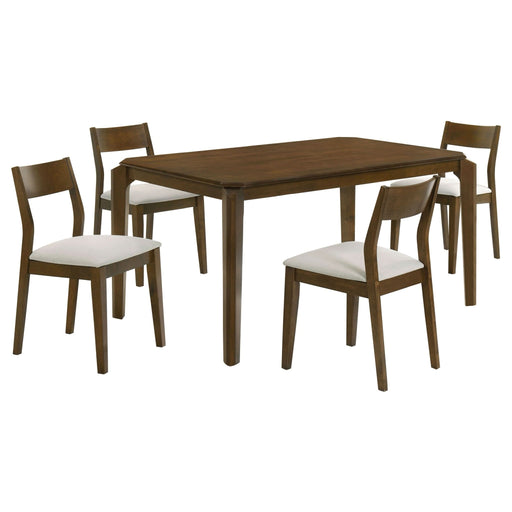 Almonte 5 - piece 59 - inch Rectangular Dining Set Dark Brown - Walo Furniture