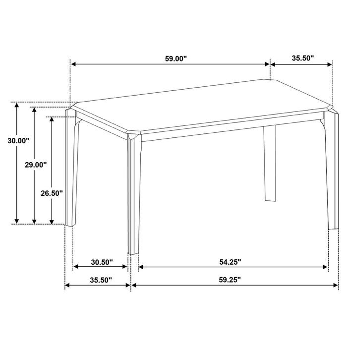 Almonte 59 - inch Rectangular Wood Dining Table Dark Brown - Walo Furniture