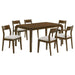 Almonte 7 - piece 59 - inch Rectangular Dining Set Dark Brown - Walo Furniture