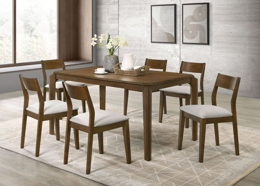 Almonte 7 - piece 59 - inch Rectangular Dining Set Dark Brown - Walo Furniture