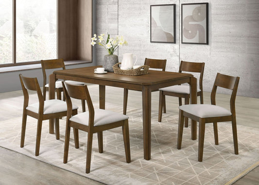 Almonte 7 - piece 59 - inch Rectangular Dining Set Dark Brown - Walo Furniture