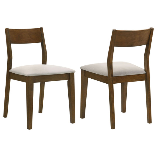 Almonte Dining Chair Upholstered Seat Dark Brown (Set of 2) - Walo Furniture