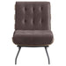 Aloma Upholstered Tufted Armless Accent Chair Brown - Walo Furniture