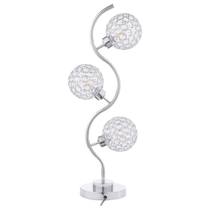 Amberley 33 - inch 3 - light Curvy Metal Table Lamp Silver - Walo Furniture