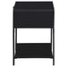 Amherst 1 - drawer Radio Weave Cane Metal Bedside Table Black - Walo Furniture