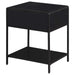 Amherst 1 - drawer Radio Weave Cane Metal Bedside Table Black - Walo Furniture