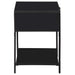 Amherst 1 - drawer Radio Weave Cane Metal Bedside Table Black - Walo Furniture