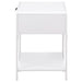 Amherst 1 - drawer Radio Weave Cane Metal Bedside Table White - Walo Furniture