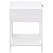 Amherst 1 - drawer Radio Weave Cane Metal Bedside Table White - Walo Furniture