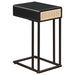 Amherst 1 - drawer Radio Weave Cane Metal Side Table Black - Walo Furniture