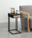 Amherst 1 - drawer Radio Weave Cane Metal Side Table Black - Walo Furniture