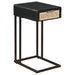 Amherst 1 - drawer Radio Weave Cane Metal Side Table Black - Walo Furniture