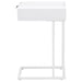 Amherst 1 - drawer Radio Weave Cane Metal Side Table White - Walo Furniture