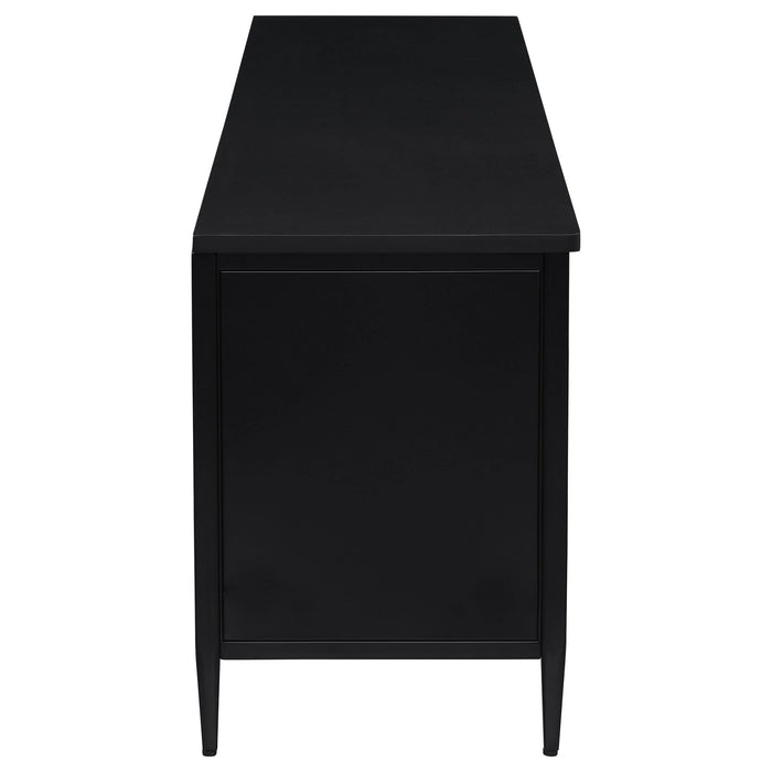 Amherst 2 - door 70 - inch Metal TV Stand Media Console Black - Walo Furniture