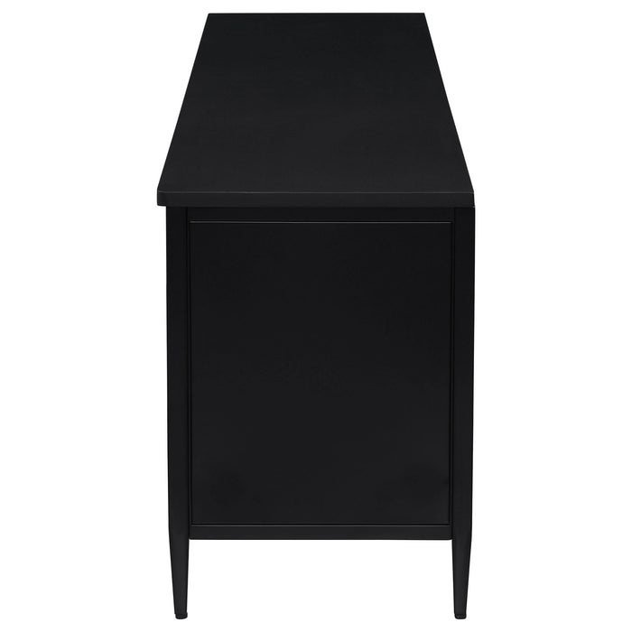 Amherst 2 - door 70 - inch Metal TV Stand Media Console Black - Walo Furniture