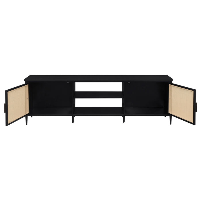 Amherst 2 - door 70 - inch Metal TV Stand Media Console Black - Walo Furniture