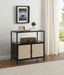 Amherst 2 - door Radio Weave Cane Metal Accent Cabinet Black - Walo Furniture