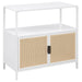 Amherst 2 - door Radio Weave Cane Metal Accent Cabinet White - Walo Furniture