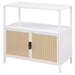 Amherst 2 - door Radio Weave Cane Metal Accent Cabinet White - Walo Furniture