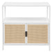 Amherst 2 - door Radio Weave Cane Metal Accent Cabinet White - Walo Furniture