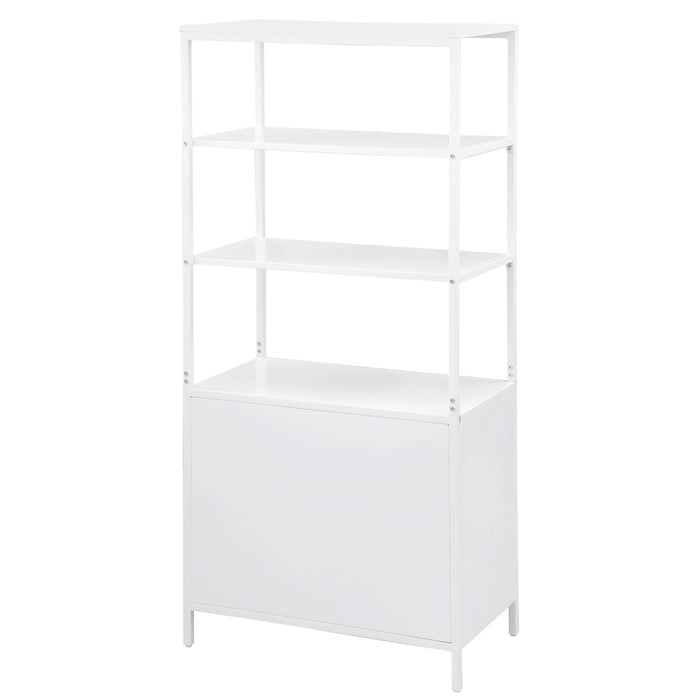 Amherst 3 - shelf Radio Weave Cane Metal Accent Cabinet White - Walo Furniture