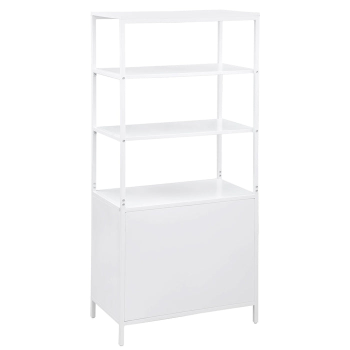 Amherst 3 - shelf Radio Weave Cane Metal Accent Cabinet White - Walo Furniture