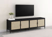 Amherst 4 - door 78 - inch Metal TV Stand Media Console Black - Walo Furniture