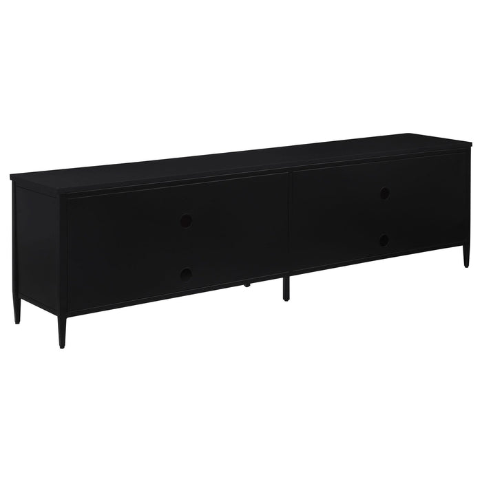 Amherst 4 - door 78 - inch Metal TV Stand Media Console Black - Walo Furniture