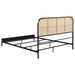 Amherst Radio Weave Rattan Metal Eastern King Bed Black - Walo Furniture