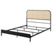 Amherst Radio Weave Rattan Metal Eastern King Bed Black - Walo Furniture