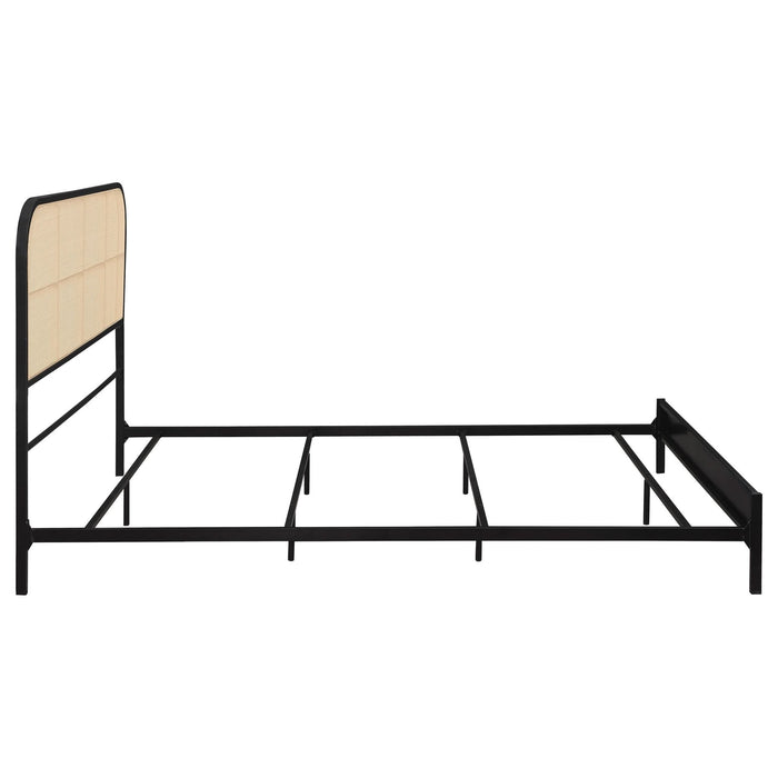 Amherst Radio Weave Rattan Metal Full Bed Black - Walo Furniture