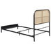 Amherst Radio Weave Rattan Metal Full Bed Black - Walo Furniture