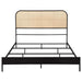 Amherst Radio Weave Rattan Metal Queen Bed Black - Walo Furniture