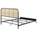 Amherst Radio Weave Rattan Metal Queen Bed Black - Walo Furniture