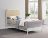 Amherst Radio Weave Rattan Metal Twin Bed White - Walo Furniture