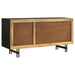 Aminah 3 - door Wood Accent Cabinet Natural and Black - Walo Furniture