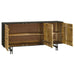 Aminah 3 - door Wood Accent Cabinet Natural and Black - Walo Furniture