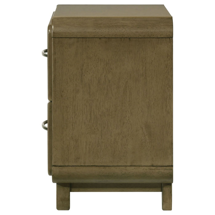 Amsbury 2 - drawer Nightstand Bedside Table Nutmeg - Walo Furniture