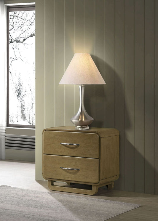 Amsbury 2 - drawer Nightstand Bedside Table Nutmeg - Walo Furniture